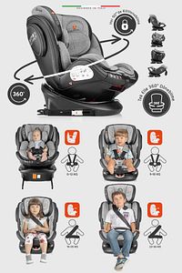 EronaFix 360° Dönebilen İsofixli Oto Koltuğu 0-36 KG Gri ürün fotoğrafı