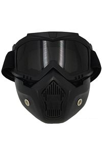 Cross Motosiklet Bisiklet Gözlüğü Açık Kask Maskesi Süngerli Bant Lastikli Jet Maske Siyah Cam ürün fotoğrafı