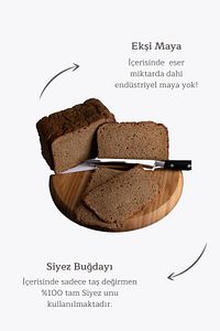 %100 Siyez Ekşi Mayalı Ekmekler 3'lü Seçim 3x500gr (TAHILLI-SADE-CEVİZLİ) ürün fotoğrafı