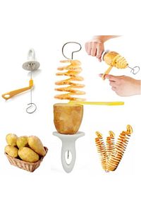 Spiral Patates Dilimleyici Cips Yapma Makinesi Aparatı Çubukta Patates Aparatı ürün fotoğrafı