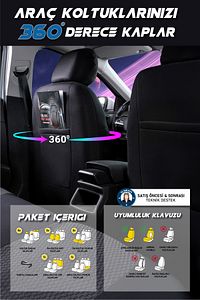 Fiat Fiorino Uyumlu Satürn Serisi Pike Kumaş Tam Set Oto Koltuk Kılıfı (ARKA KOLTUK TEK PARÇA) ürün fotoğrafı