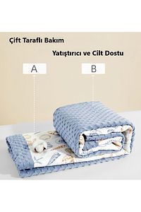 Bebek, Çoçuk Battaniyesi Minky'li, %100 Pamuk, 1,0 Tog, 140x110 Cm, Tüm Yıl Boyunca Kullanılır ürün fotoğrafı