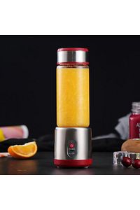 Şarjlı Portatif Taşınabilir El Blenderi Meyve Sıkacağı Meyve Sebze Doğrayıcı 380ml Cam Hazneli ürün fotoğrafı