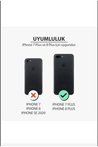 Iphone 7 Plus/8 Plus Uyumlu Kamera Lens Koruyuculu Elektroliz Lazer Yeni Tasarımlı Telefon Kılıfı ürün fotoğrafı