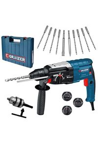 Alman 3000 Watt Kırıcı Delici Metal Dişli Şanzuman Hilti Darbeli Matkap + 10 Uç Hediyeli Gri ürün fotoğrafı