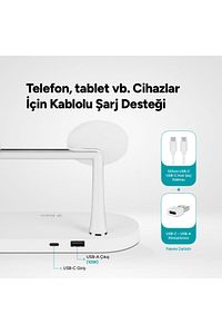 Aircharger Quattro M Magsafe Uyumlu Iphone+applewatch+airpods Led Li Kablosuz Hızlı Şarj Standı ürün fotoğrafı