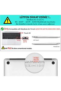 Macbook Air 13 M1 2020 Kılıf Parlak Şeffaf Kapak Koruma Kılıf 13.3' A2337 Uyumlu ürün fotoğrafı