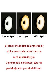 Şarjlı 24 Led Çalışma Okuma Işığı Kademeli Masa Lambası Ayarlanabilir Renk Tonu Ve Parlaklık ürün fotoğrafı
