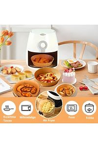 Fritöz Pişirme Kağıdı - Air Fryer Liners Hava Fritözü Xiaomi Philips Yağsız Tefal Kumtel Mı 50 Adet ürün fotoğrafı