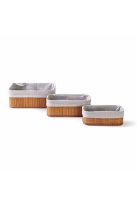 Deco&style Bambu 3'lü Sepet - Bej ürün fotoğrafı