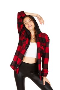 Kapüşonlu Fermuarlı Unisex Oduncu Gömleği ürün fotoğrafı