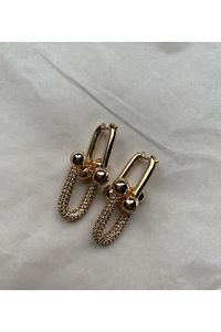 Zirkon Taşlı Çelik Tiffany Tasarım Küpe ürün fotoğrafı
