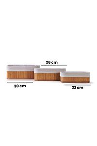 Deco&style Bambu 3'lü Sepet - Bej ürün fotoğrafı