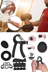 5'li Ayarlanabilir Ağır El Tutucu Fitness El Egzersizcisi Kavrama Parmak Tutucu El Güçlendirici Set ürün fotoğrafı