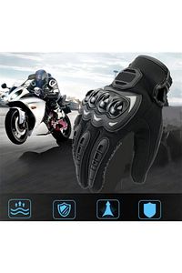Siyah Motor Eldiveni Profesyonel Korumalı Dokunmatik Özellikli Motorcu Eldiveni Motosiklet ürün fotoğrafı