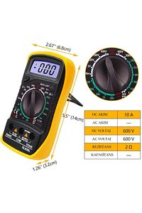 Xl830l Unichrome Dijital Multimetre Led Ekran Avometre Mini Ölçü Aleti 9v Pil Hediye Cep Multimetre ürün fotoğrafı