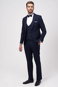 Erkek Ekstra Slim Fit Dar Kesim Yelekli Smokin Damatlık ürün fotoğrafı