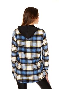 Kapüşonlu Fermuarlı Unisex Oduncu Gömleği ürün fotoğrafı