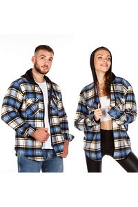 Kapüşonlu Fermuarlı Unisex Oduncu Gömleği ürün fotoğrafı