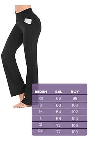 Kadın Bootcut Yüksek Bel Yoga Egzersiz 4 Cepli Toparlayıcı Ispanyol Paça Tayt Pantolon ürün fotoğrafı