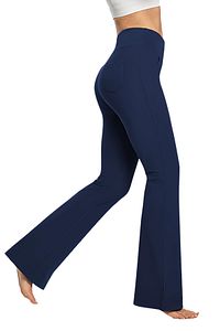 Kadın Bootcut Yüksek Bel Yoga Egzersiz 4 Cepli Toparlayıcı Ispanyol Paça Tayt Pantolon ürün fotoğrafı