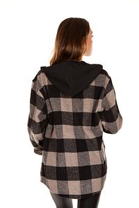 Kapüşonlu Fermuarlı Unisex Akrilik Oduncu Gömleği ürün fotoğrafı