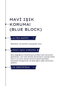 Mavi Işık Koruyucu Blueblock Blue Block Güneş Gözlüğü ürün fotoğrafı