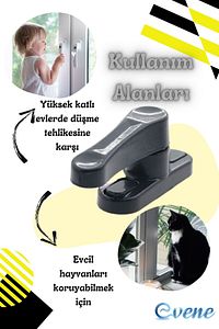 Pimapen Kapı Kilidi Pimapen Pencere Kilidi Pencere Emniyet Kilidi Mandallı Kilit 3 Adet Antrasit ürün fotoğrafı