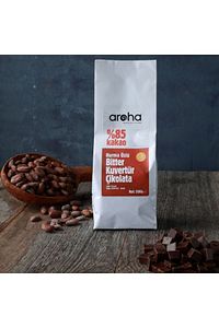 %85 Kakao - Şekersiz Vegan Glutensiz Lesitinsiz Hurmalı Bitter Çikolata Kuvertürü (500 Gr) ürün fotoğrafı