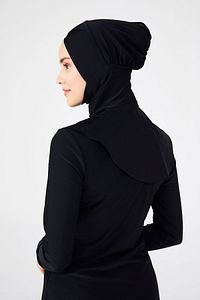 Çapraz Eşarp Yüzücü Bone R026 Siyah ürün fotoğrafı
