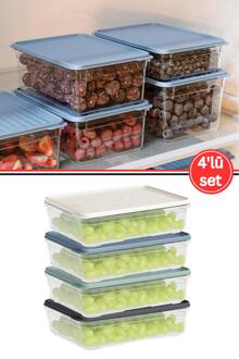 Flora 4'lü Buzdolabı Düzenleyici Set, Buzluk Difriz Derin