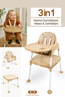 Meleni Toys 3in1 Bebek Mama Sandalyesi - Çalışma Masalı Mama