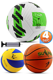 TOP4 グッズセット Telvesse 4'lü Set Basketbol Voleybol Sert Zemin Futbol Topu Top