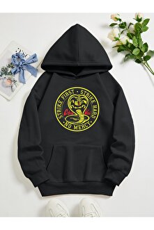 MECH BUTİK Cobra Kai Baskılı Siyah iplik Şardonlu Kumaş