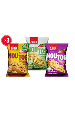 Züber Noutos Tanışma Paketi 55g x 5 Adet (%100 Yer Fıstığı, Yoğurt, Ekşi Krema)