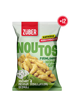 Züber Noutos Yoğurt ve Mevsim Yeşillikleri Çeşnili Fırınlanmış Nohut Cipsi 55g x 12 Adet