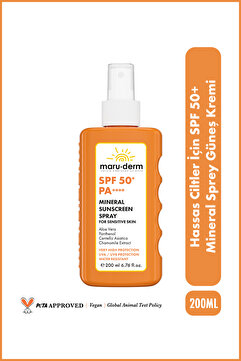 Maru.Derm Hassas Ciltler İçin Mineral Sprey Güneş Kremi SPF 50+ PA++++ 200 ML
