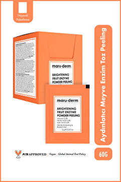 Maru.Derm Aydınlatıcı Meyve Enzim Toz Peeling 60 G (Vitamin C 3% + Ferulic Acid 0,5% + Kojic Acid 0,2%)