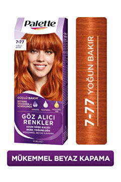 Palette Göz Alıcı Renk Saç Boyası 7-77 Yoğun Bakır Pentanol & Besleyici Yağ İçeren Saç Boyası 50ml