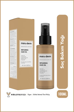 Maru.Derm Saç Bakım Yağı 100 ML | Biberiye Yağı, Argan Yağı, Avokado & Kekik Yağı | Tüm Saç Tipleri | Vegan