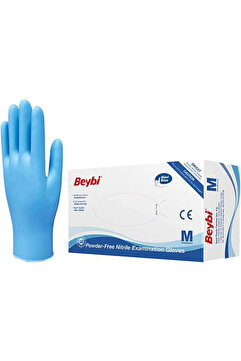 BEYBİ Muayene Eldiveni Nitril Pudrasız Medium 100'lü