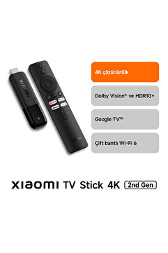 Xiaomi TV Stick 4K 2nd Gen Android Medya Oynatıcı 2. Nesil Dolby Vision & HDR10+ (Xiaomi Türkiye Garantili)