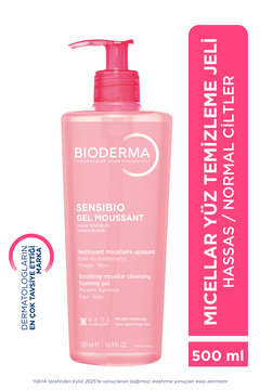 Bioderma Sensibio Foaming Gel Hassas ve Normal Ciltler Durulanan Micellar Yüz Temizleme Jeli 500 ml