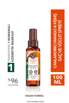 Yves Rocher Saç ve Vücut Spreyi- Canlandırıcı Mango & Kişniş - Vegan-100ml