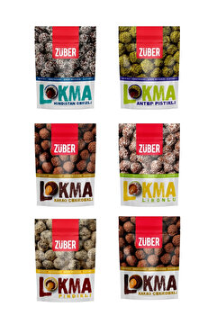 Züber Lokma Deneme Paketi 96g x 6 Adet (Hindistan Cevizi, Antep Fıstığı, Kakao, Limon, Fındık)