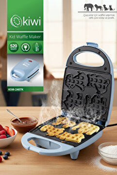 Kiwi Ksm-2407K Çocuk Waffle Makinesi Kids Waffle Mavi