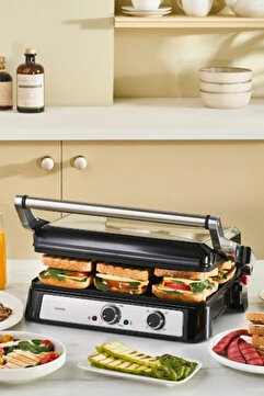 Karaca Inox Toastmate Grill Zaman Ayarlı 2000w Izgara ve Tost Makinesi 6 Dilim Kapasiteli