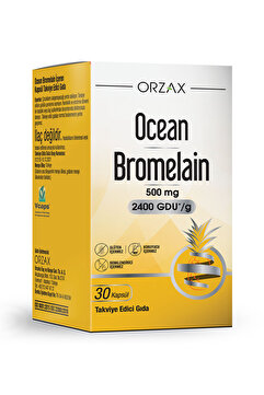 Ocean Bromelain 500 Mg Takviye Edici Gıda (Ananas Ekstresi - 2400 GDU / g Bromelain İçerir) 30 Kapsül