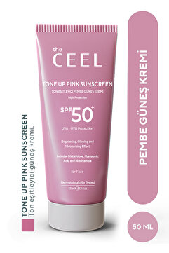 The Ceel Leke Karşıtı Ton Eşitleyen Spf 50+ Pembe Renkli Güneş Kremi | Glutatyon, Hyaluronik Asit 50 ml