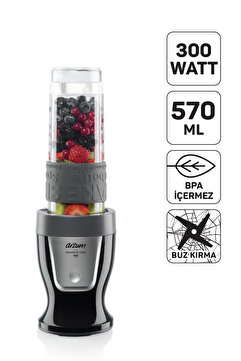 Arzum Shake’N Take One Kişisel Smoothie Blender Buz Kırma 300W 570ml Şişe Siyah - AR1120